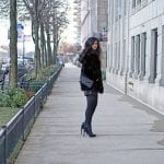 Black Faux Fur Coat | All Black Dressy Outfit | Chicago, IL